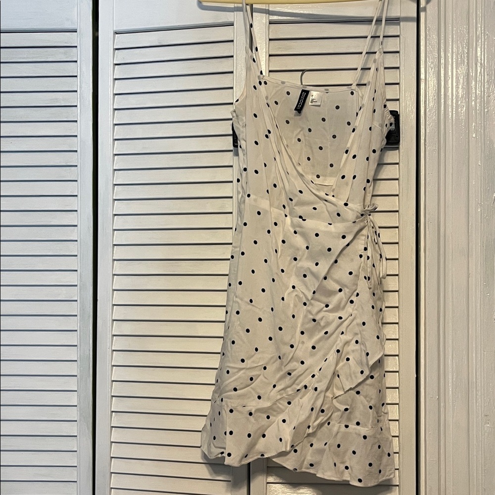 H&M White Dress with Black Dots